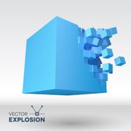 Vector cube explosion with cubical particles