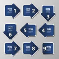 Set of Blue Next Step Arrow Boxes