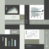 Square box diagram for infographics Modern flat template N3