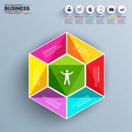 Abstract 3D digital business Infographic N40