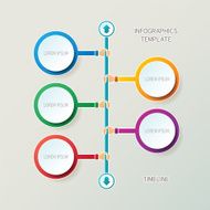 Abstract vector timeline infographic template in 3D style N2