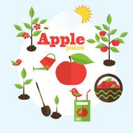 Vector garden illustration in flat style N9