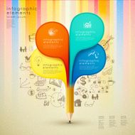 creative template with pencil and colorful hand-draw background N2
