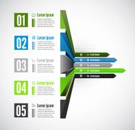 Vector 3d line arrow business concepts with icons N5