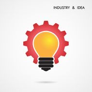 Creative light bulb and gear abstract vector design banner template N2