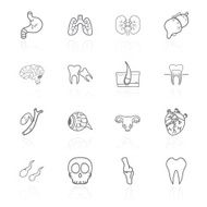 Vector set of contour icons internal human