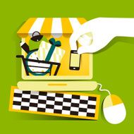 flat design concept of add to bag N2