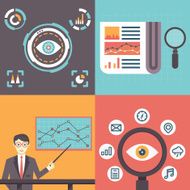 Set of analytics information and data handling symbols