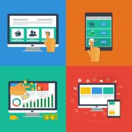 Flat design icons for web and mobile apps