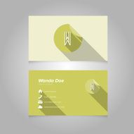 Simple Business Card Template with Alphabet Letter W N2