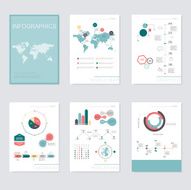 Set of infographics elements in modern flat business style N30