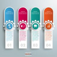 Oblong Round Banners Colored Gears