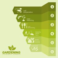 Garden work infographic elements Working tools set N29