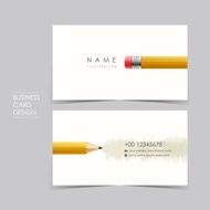 professional vector business card set with pencil N2