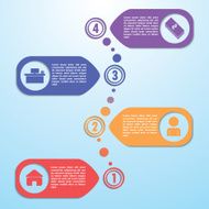 Four steps design template Infographic background