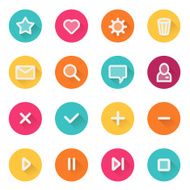 Flat UI design elements - set of basic web icons N4