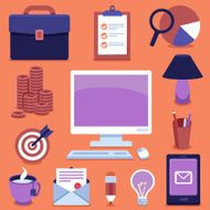 Vector freelance business icons and signs
