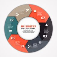 Vector circle arrows infographic diagram 6 options N3