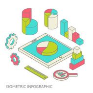 isometric business finance analytics chart graphic N6
