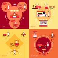 Street food flat set