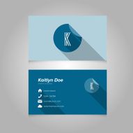Simple Business Card Template with Alphabet Letter K N2