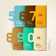 Modern infographics number options template N3