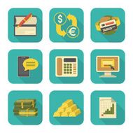 Modern Flat Financial Icons Set