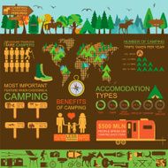 Camping outdoors hiking infographics N11
