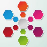 Flowchart With Colorful Paper Hexagons