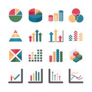 Graph chart Business and financial Icons set N2