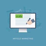 Flat internet article and newsletter marketing vector illustration