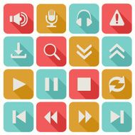 Long Shadow Flat Icons Set 2