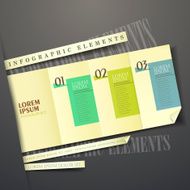 3d yellow paper label infographic elements