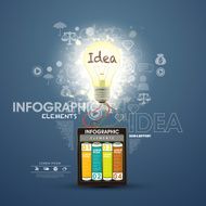 infographic elements battery lighting the bulb