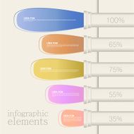 Set of ribbons with percent Infographic design