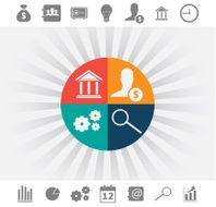 Business icons management background
