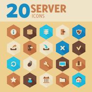 Beige server hexagon icons N2
