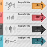 Modern infographics options banner with arrows N3