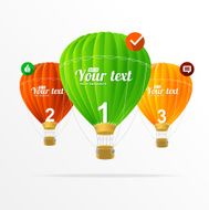 Vector text boxes infographics and air ballons N2