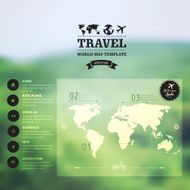 Vector watercolor map web and mobile template Corporate websit N2