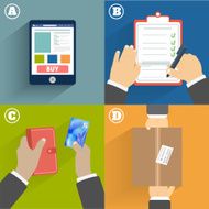 Set of hands clients purchasing N4