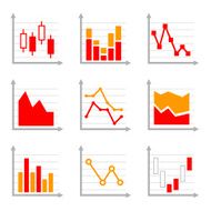 Business Infographic Colorful Charts and Diagrams Set 1