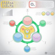Infographic abstract geometric 3d digital illustration social set of icons N4