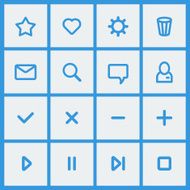 Flat UI design elements - set of basic web icons N6