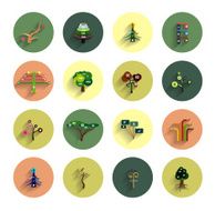 Flat long shadow infographic designs N14