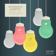 flat style abstract bulb infographics