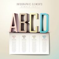 abstract 3d alphabet infographics