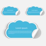 Stickers infographic style cloud Design elements Vector illustration N2