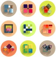 Set of abstract geometrical flat icons