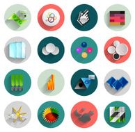 Flat long shadow colorful infographic icons